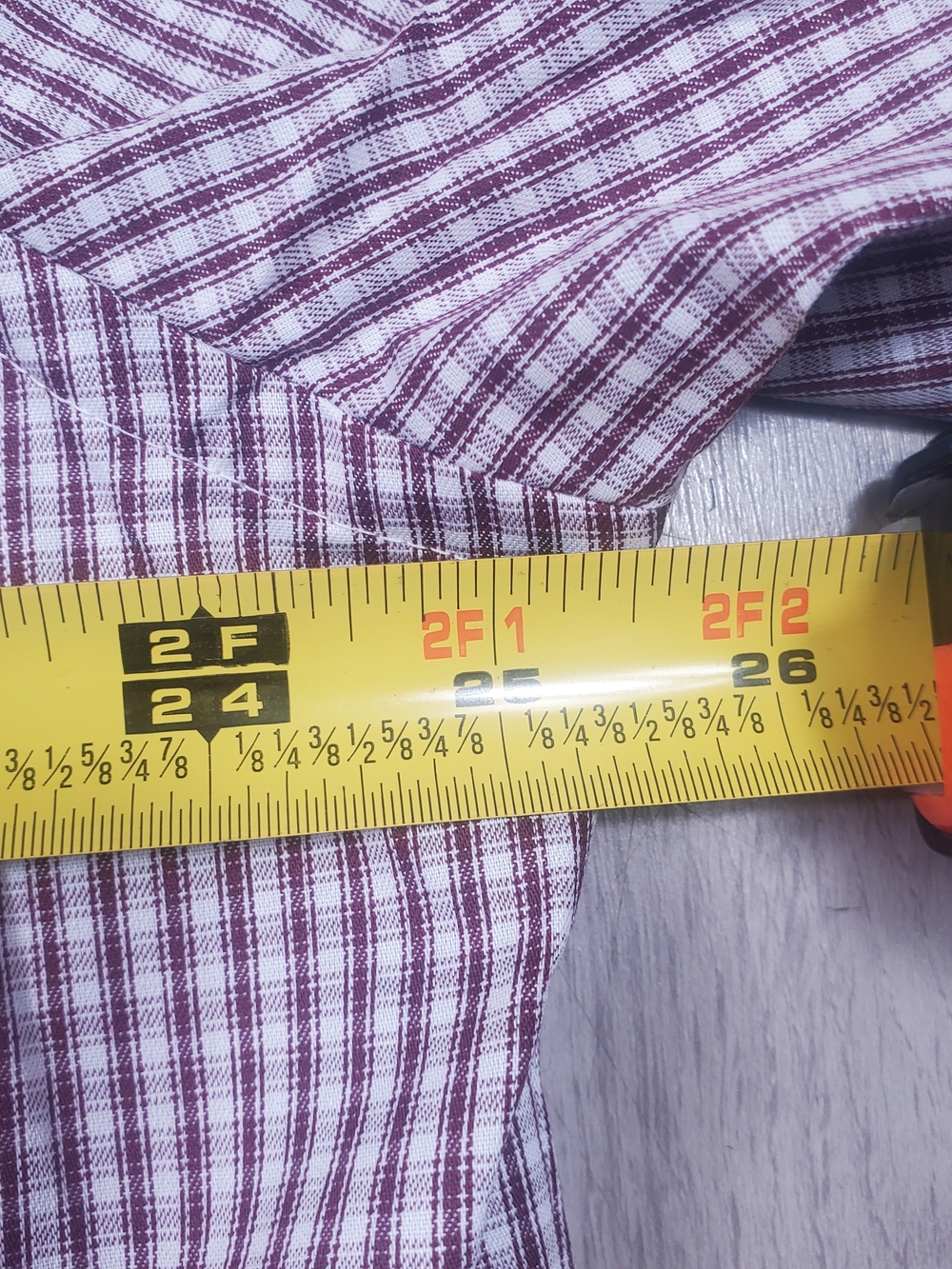Van Heusen Flex Burgundy Check Dress Shirt XL 17.5 36/37 NWT Stretch Wrinkle Fre - Picture 6 of 10